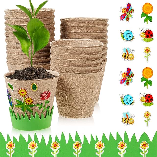 Jecery 30 Sets Garden Paper Craft Kit DIY Foam Flower Pots, Flower Plant...