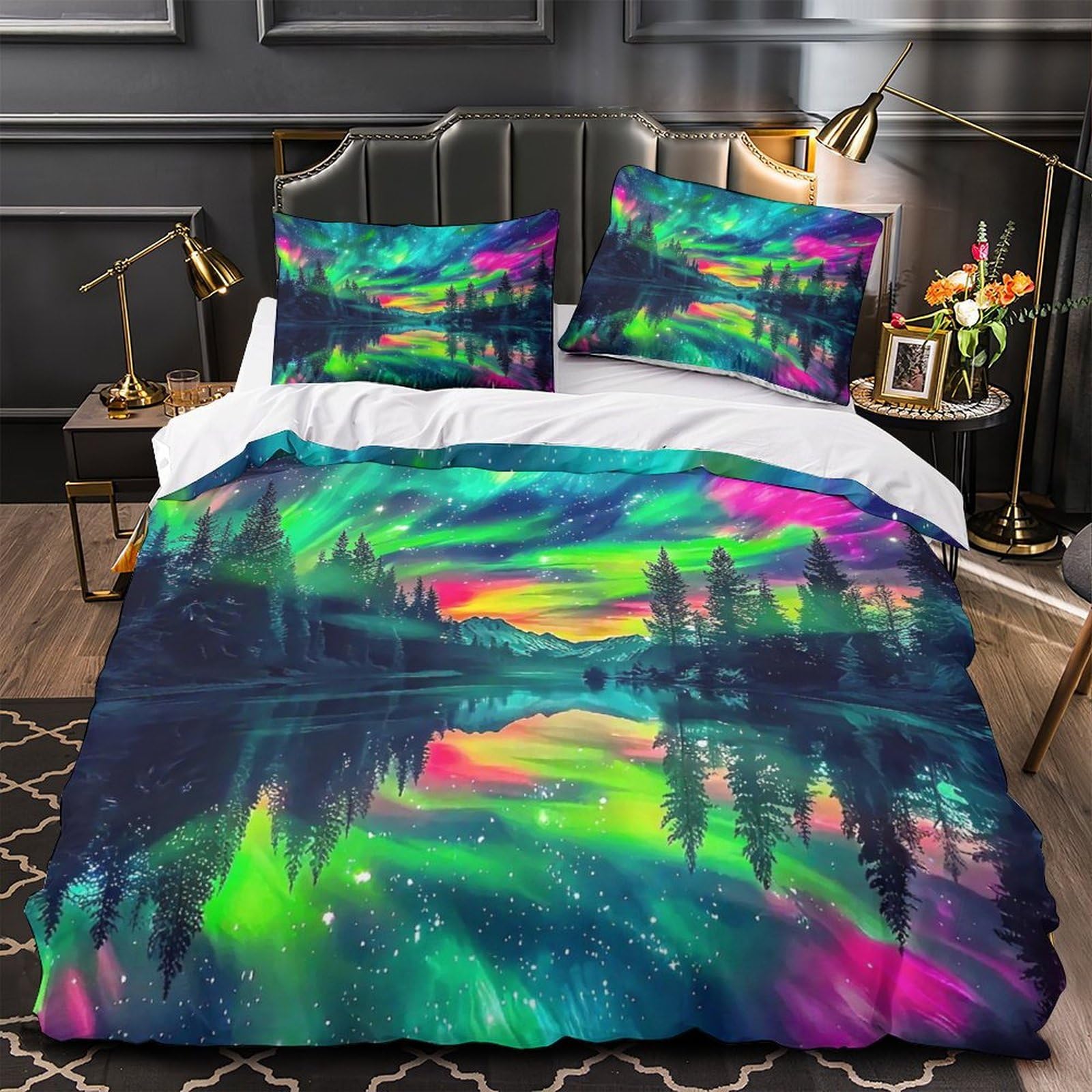Housse de couette 3D jungle microfibre facile à laver King