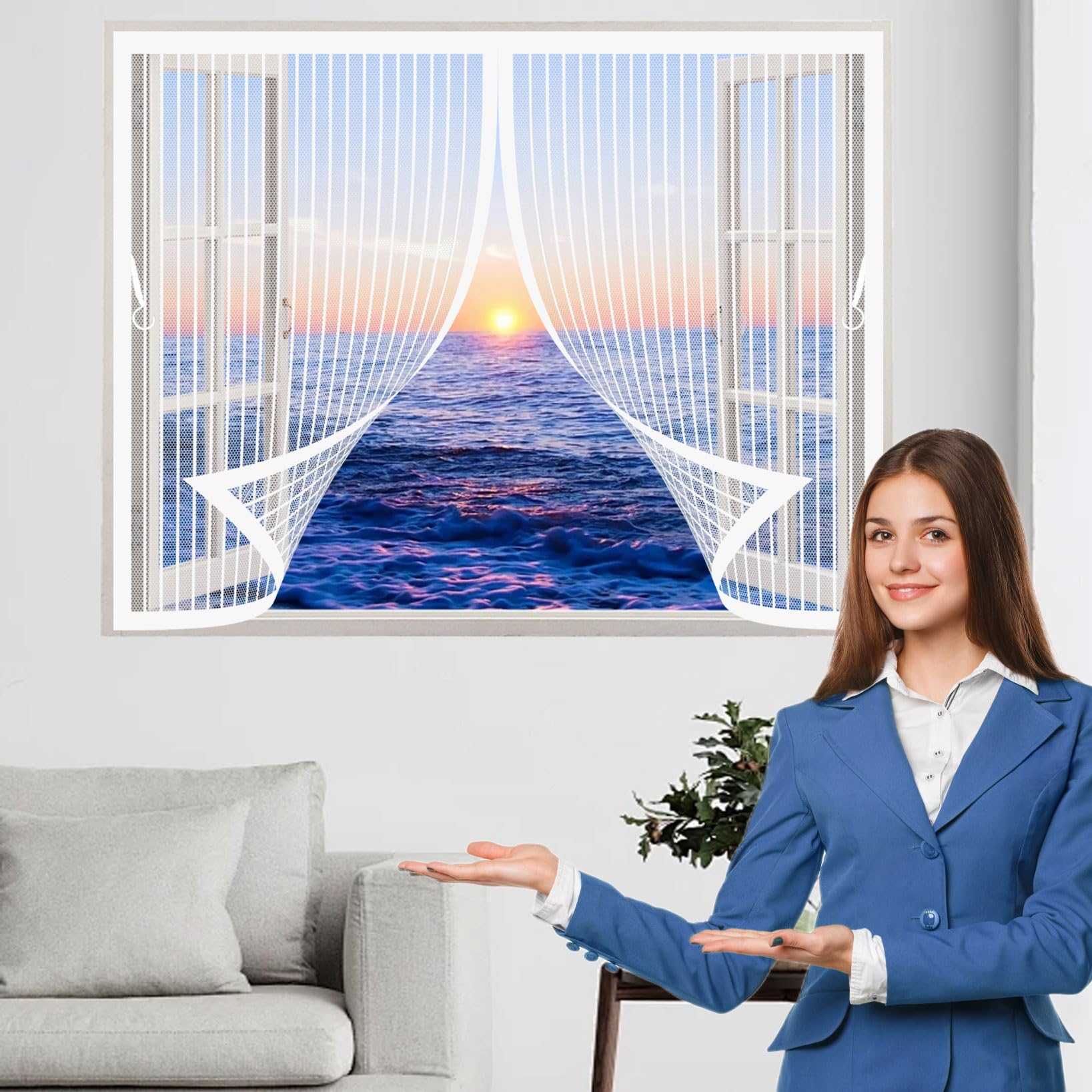 Moustiquaire fenêtre blanche pour aérer la chambre et le salon en été