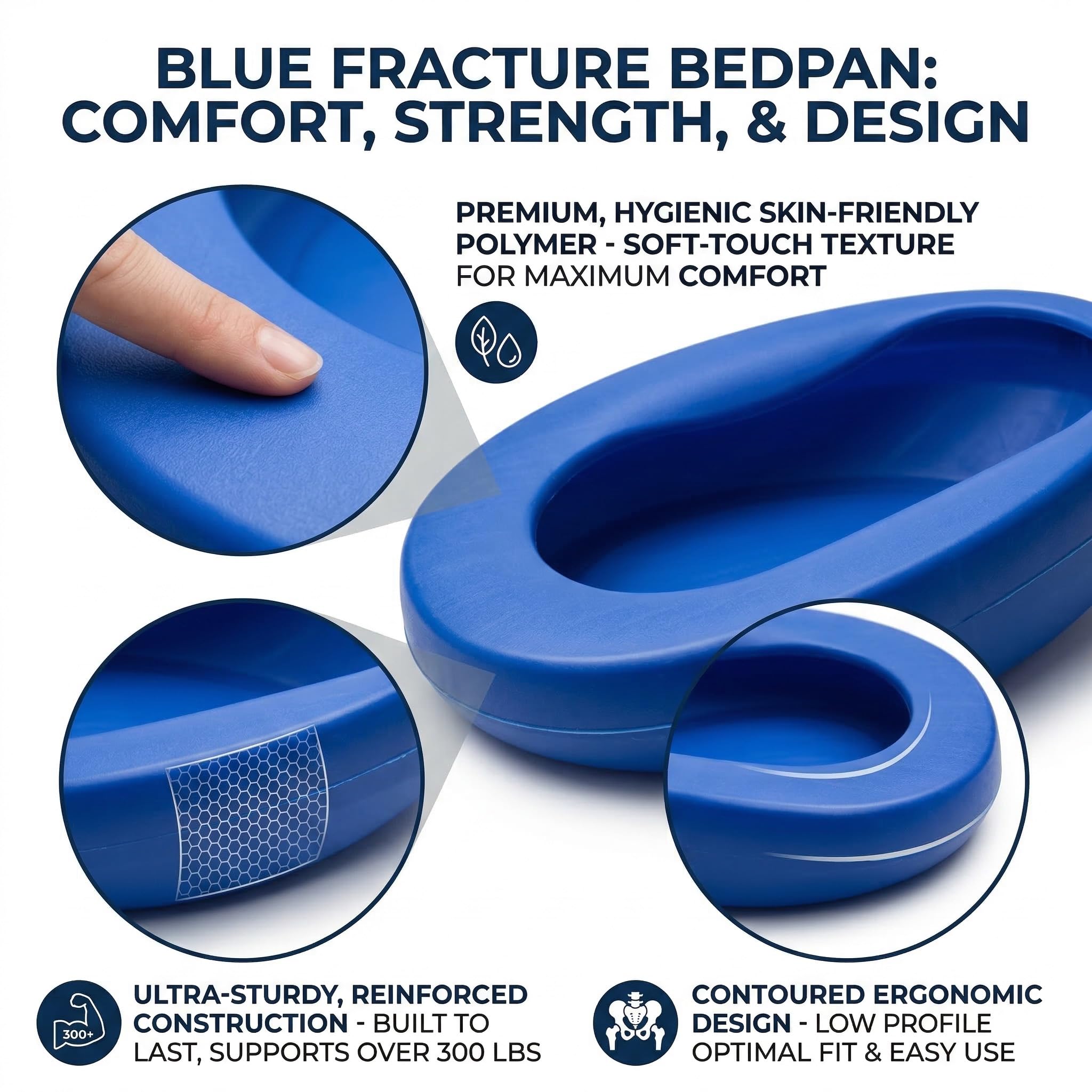 Comfortable Bed Pan - Spill Proof & Portable -2