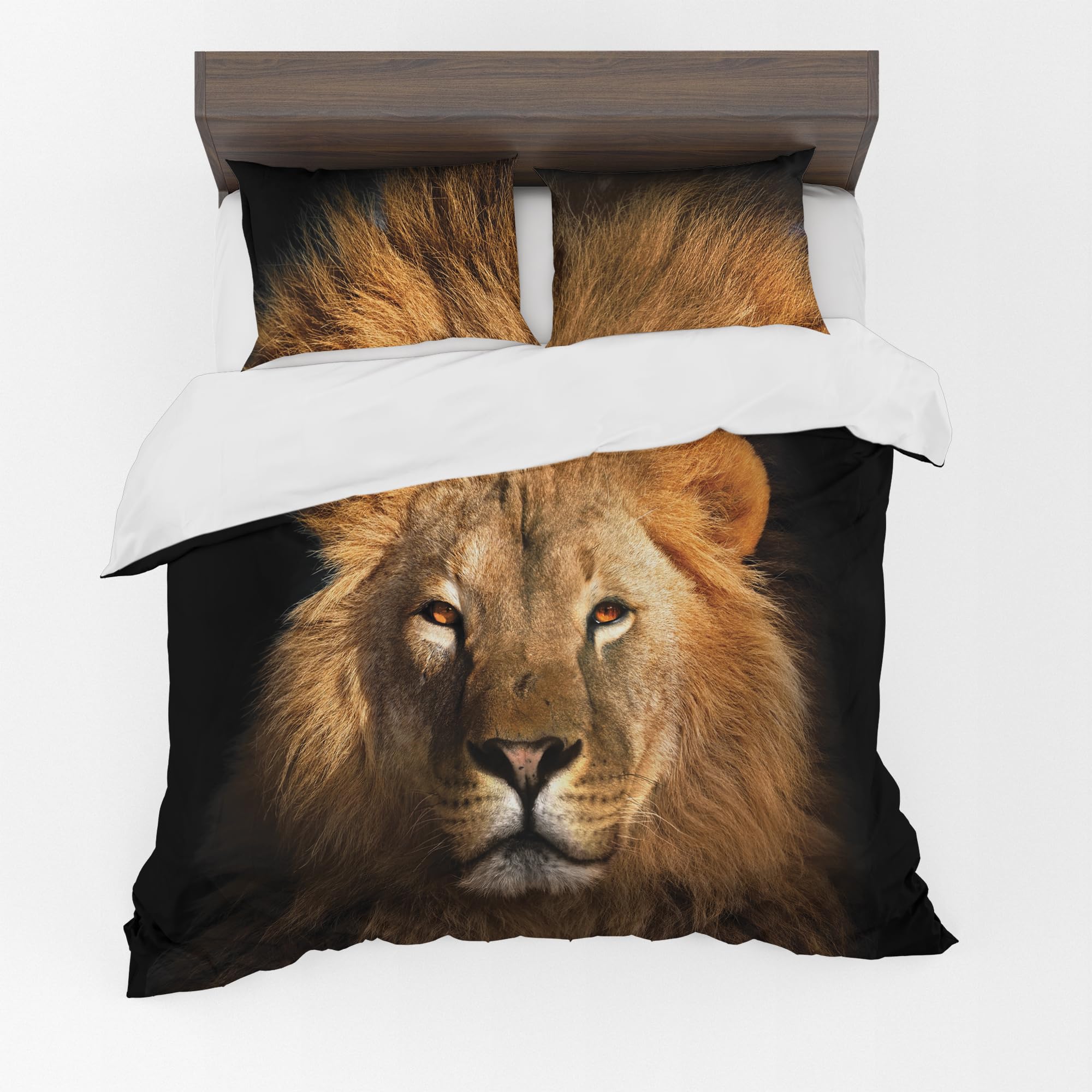 Adam Home 3D Duvet Cover Set With Pillowcases Home Bedroom Décor Digital Printed Microfiber King Bedding Set Made in UK|Lion