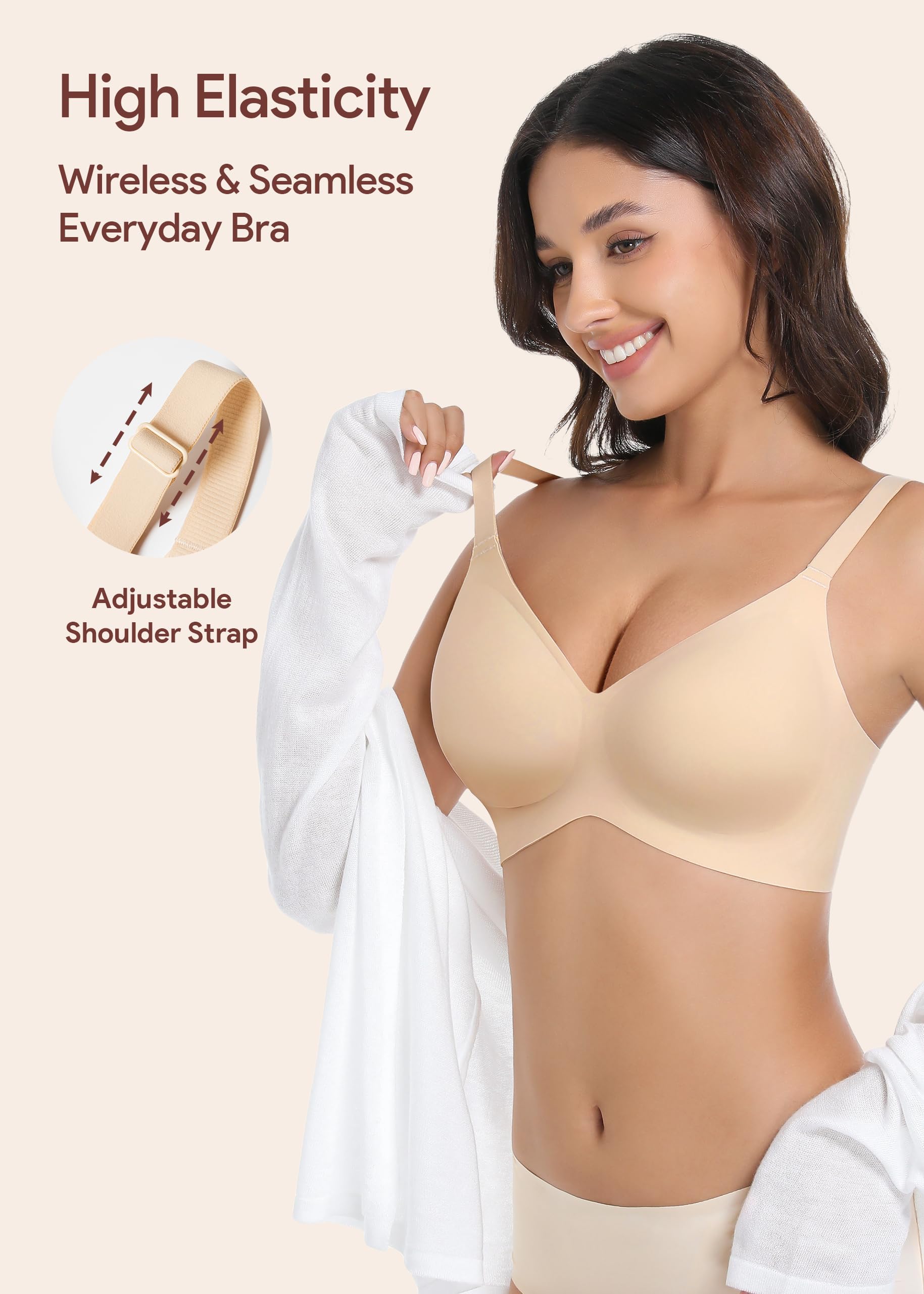 Bralette sin Costuras con Realce para Mujer