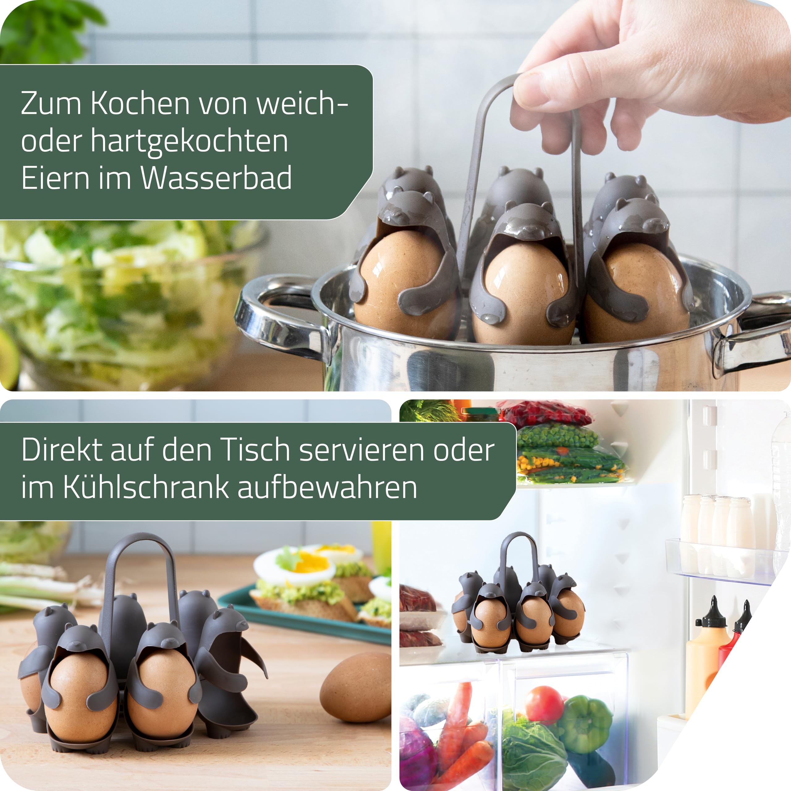 Egguins Cuoci Uova A Forma Di Pinguino | Portauova Per 6 Uova Sode