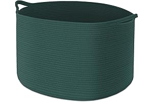 Maliton: Green Rope Basket for Blankets, Baby & Pet Toy Storage