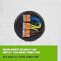 Vista 9 de Conectores de empalme compactos de la serie WAGO 221 de 25 piezas Incluye (10x 221-412) (10x 221-413) (5x 221-415) Conectores de cable WAGO
