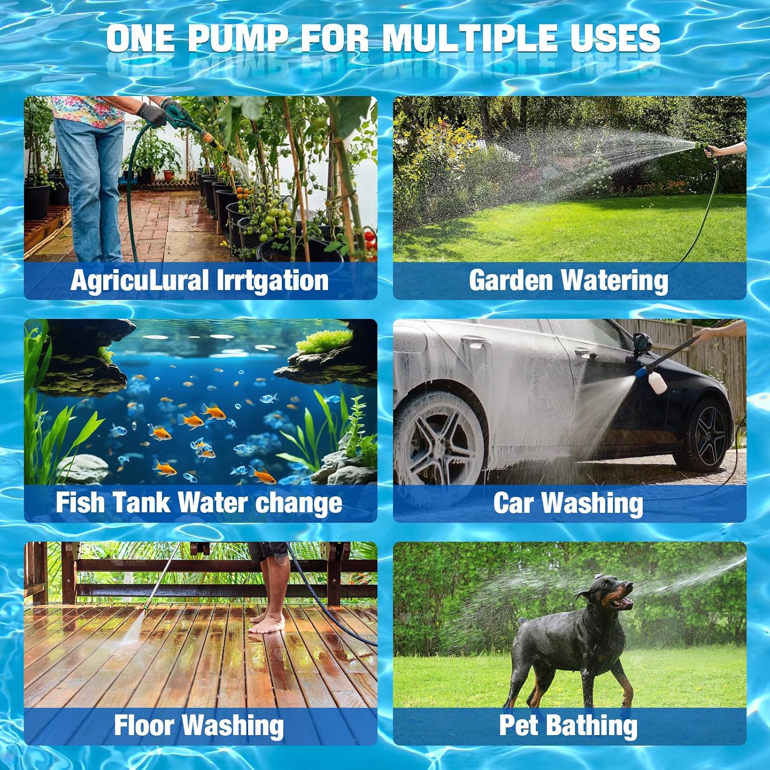 Cordless Water Sump Pump for Milwaukee 18V M18 Battery, 120W 12V Portable Water Transfer Pump, Electric Utility Pump for Garden, Hot Tub, Pool, Pond, Aquarium & Rain Barrel