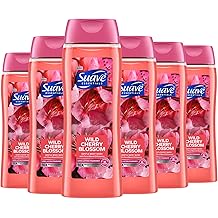 Suave Moisturizing Body Wash, with Wild Cherry Blossom and Vitamin E Extract, No Parabens, No Phtahaltes, 18 Oz Pack of 6