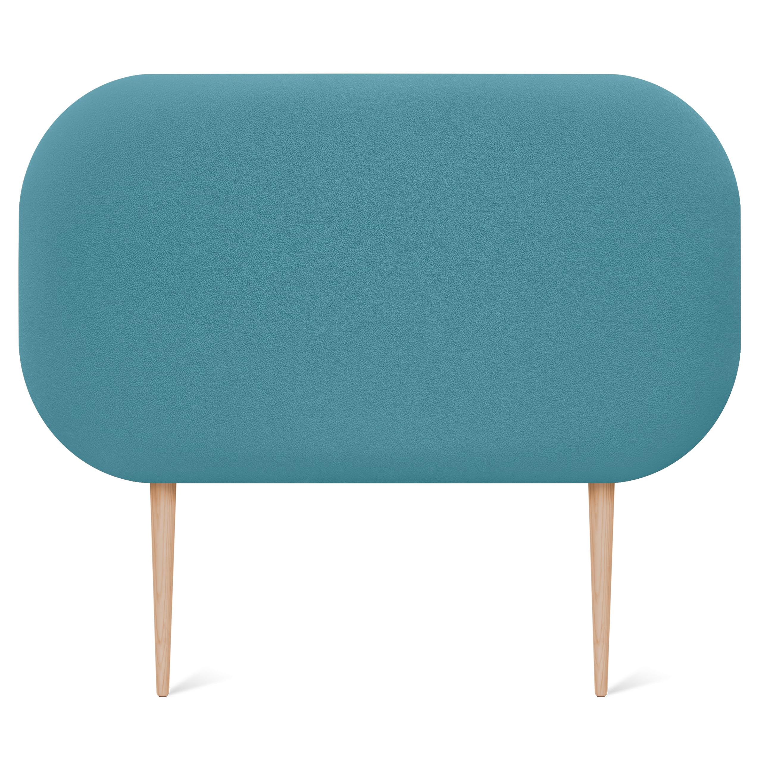 DHOME Cabecero Tapizado Curvo Liso Polipiel 50cm Altura con Patas para Pared Acústicos Cabeceros Absorbentes Cabezal Cama Dormitorio (Turquesa, 90cm)