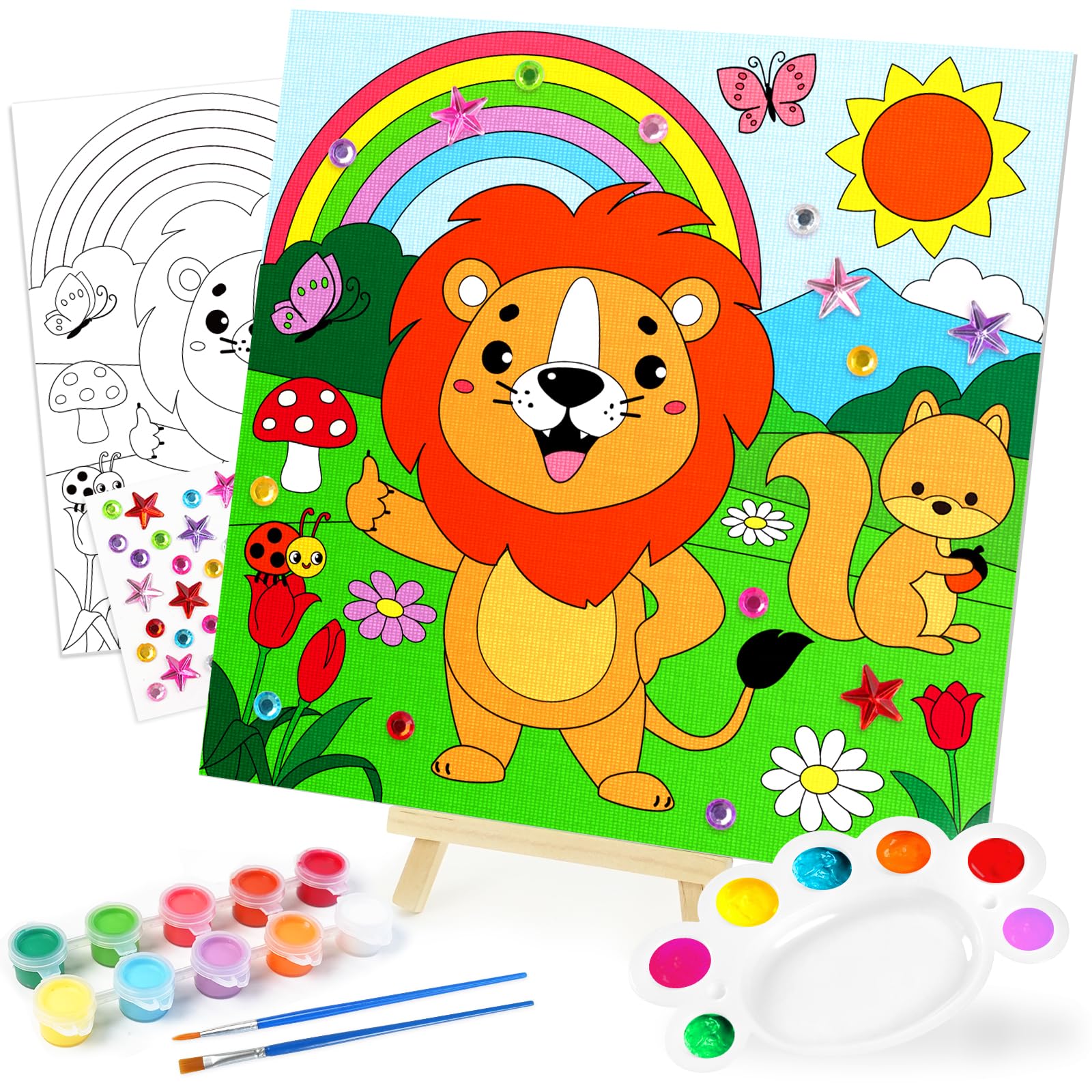 pigipigi Acrylic Paint Set Activity for Kids, 10 Colors Art Craft Paints Gifts for Artists Kids Beginners & Painters, Christmas Easter Gift Canvas Painting Kit Art Supplies Crafts for Ages 5-15