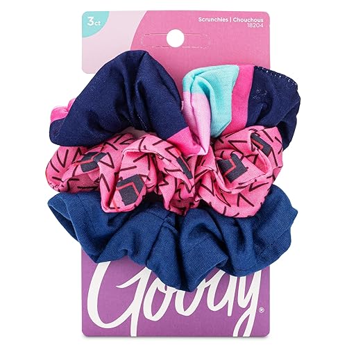 Miniatura 7 de Goody Kids Nostalgia Scrunchies - 3 unidades, rosa surtido - Accesorios para el cabello sin dolor para hombres, mujeres, niños y niñas para peinar
