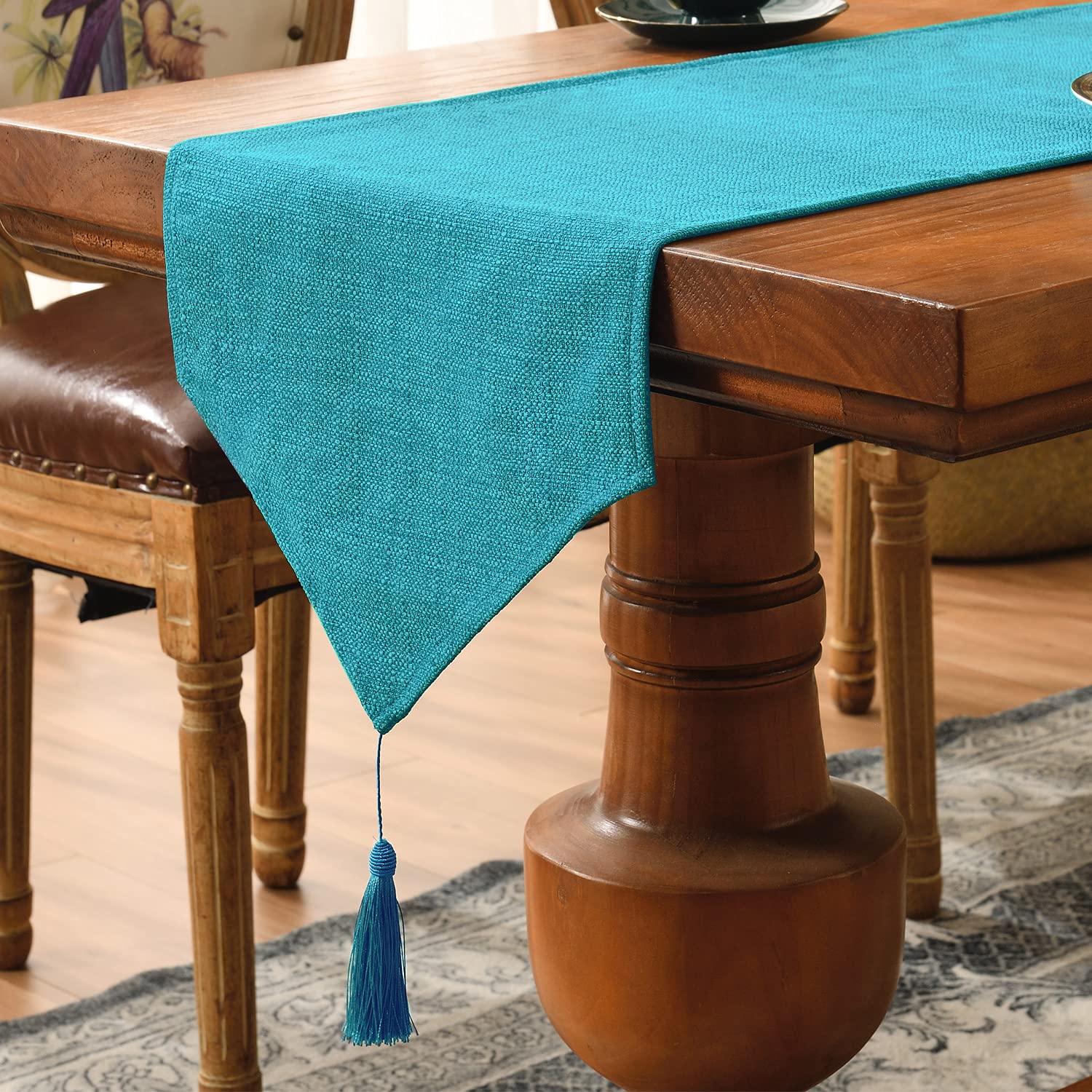 Runner Da Tavola In Finto Lino Impermeabile Grigio 35x180 Cm – Per Sala Da Pranzo, Matrimoni E Feste, Antimacchia - 5