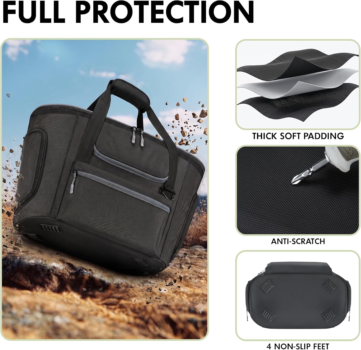 Portable Power Station Carrying Case Compatible with Ecoflow DELTA 2 Max/3 Max/3 Max Plus/Max 2000/Max 1600, Large Generator Storage Bag with Multi-pocket, Carrying Bag for Camping RV Travel Outdoor