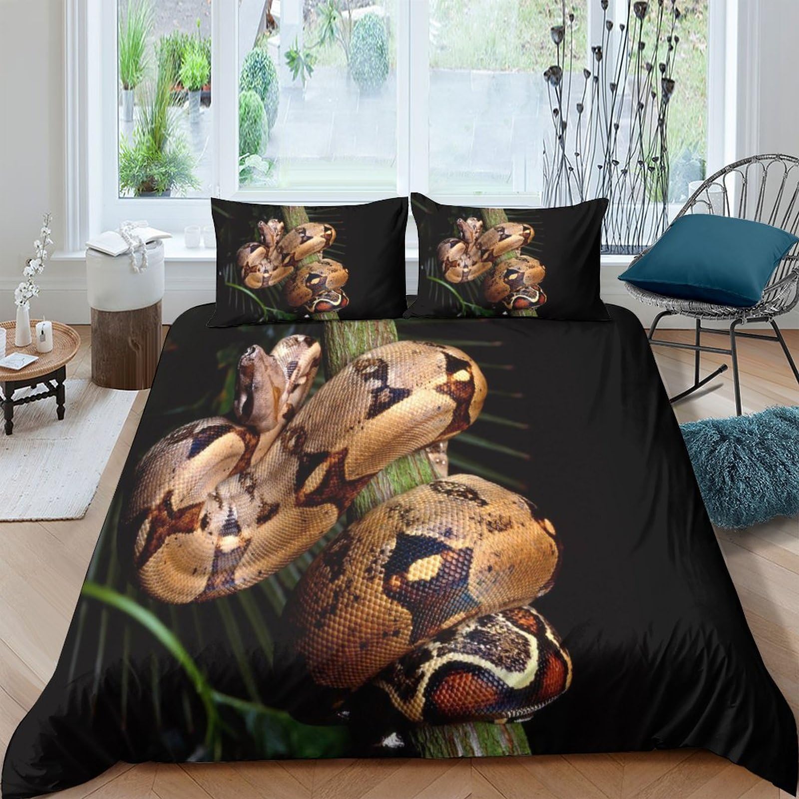 Housse de couette serpent imprimé 3D pour transformer l'ambiance d'une chambre