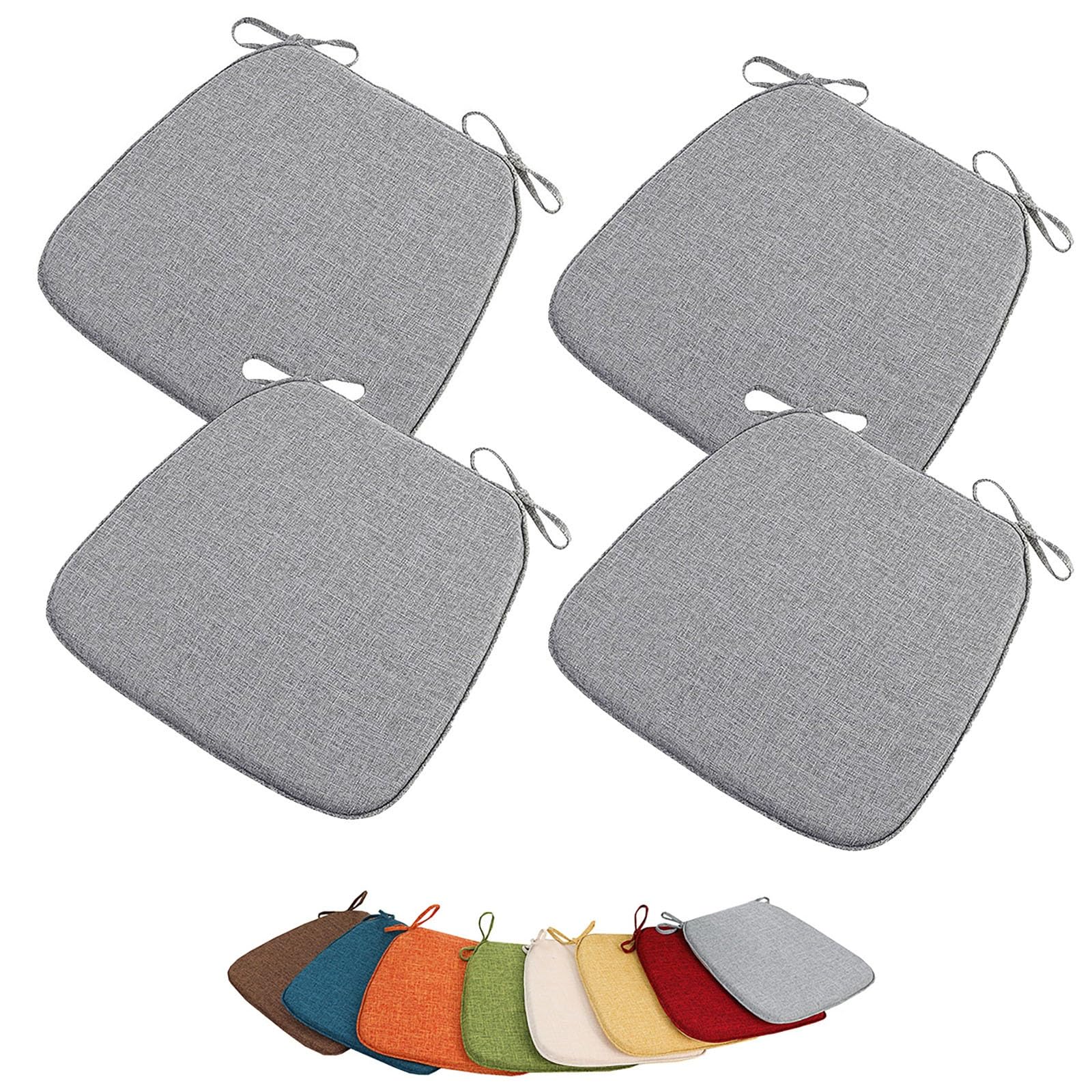 Almohadillas de lino antideslizantes cojines para sillas de interior y exterior 4 unidades
