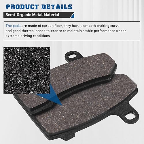 Miniatura 8 de Sollon Pastillas de freno delanteras y traseras para Harley Davidson FLHTCU Ultra Classic Electra Glide, FLHRC Road King Classic, FLHT Electra Glide