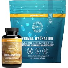 Primal Harvest Daily Two-Step Routine | Ashwagandha + Hydration | 2 Pack | 30 Day Supply