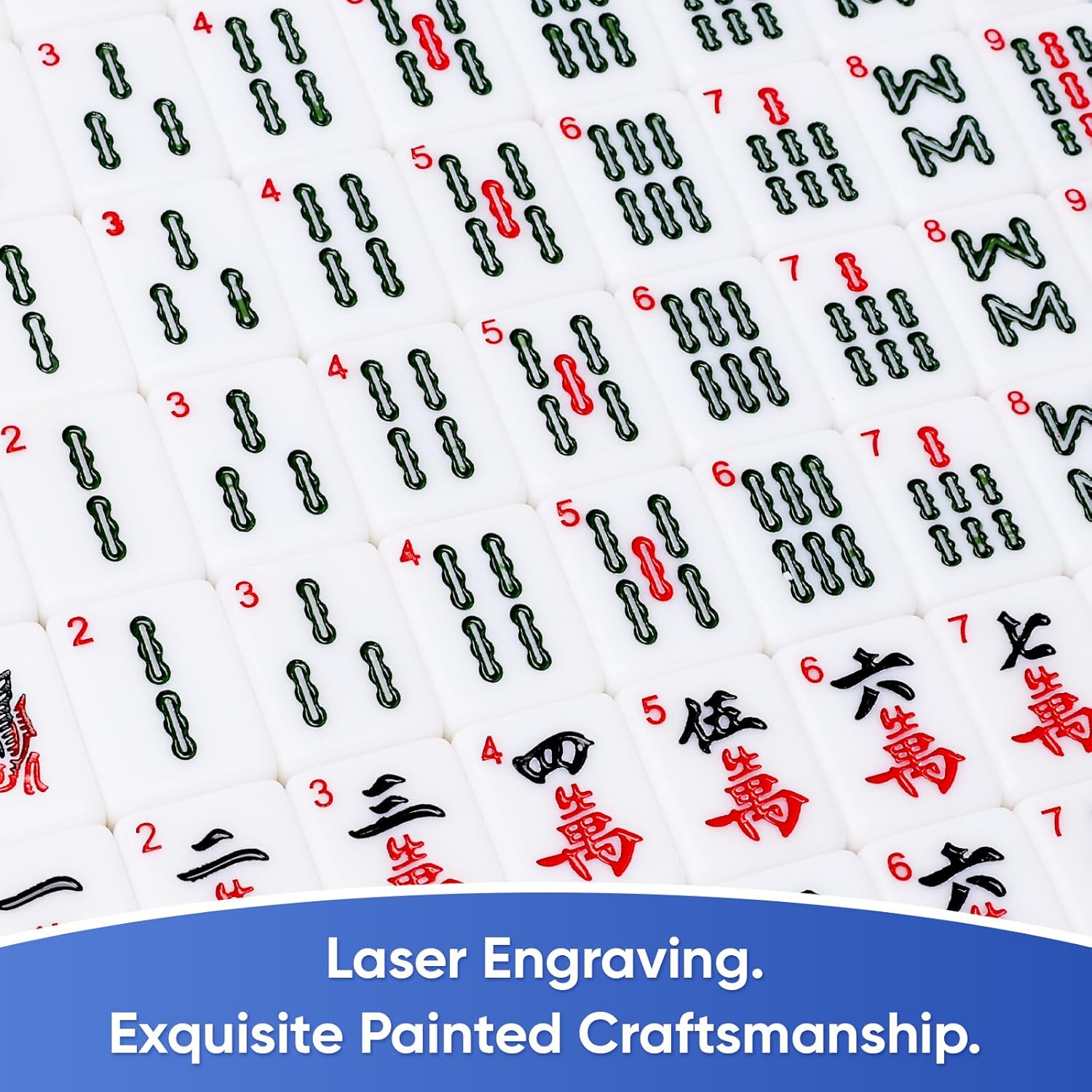 Treeroot 1.2 inch American Mahjong Tile Set,166 American Mahjong Tiles, Mahjong Tile Set with Portable Storage Bag, Chips, Dice