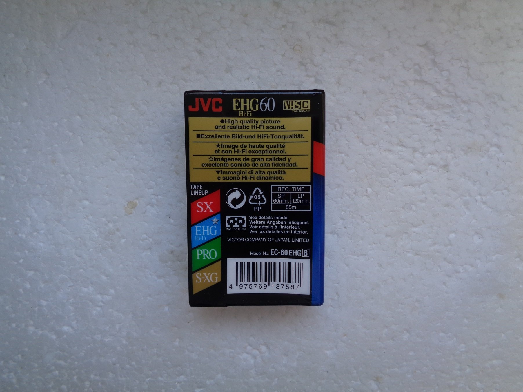 JVC Cassette VHS-C 60 minutes serie EHG