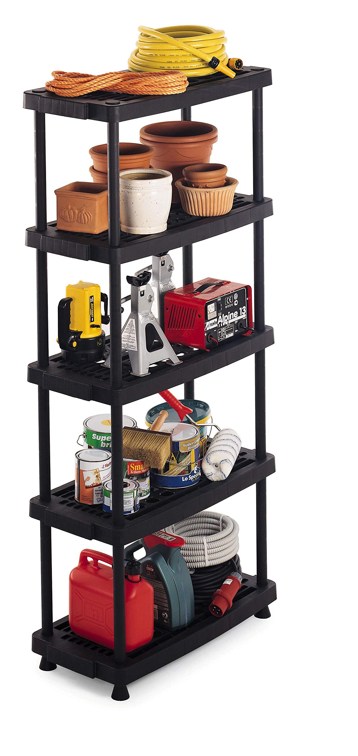 Terry, Scaffale 8040-5, Scaffale Modulare con 5 Ripiani, da Interno Esterno. Materiale: Plastica, Dimensioni: 79x39x176 cm
