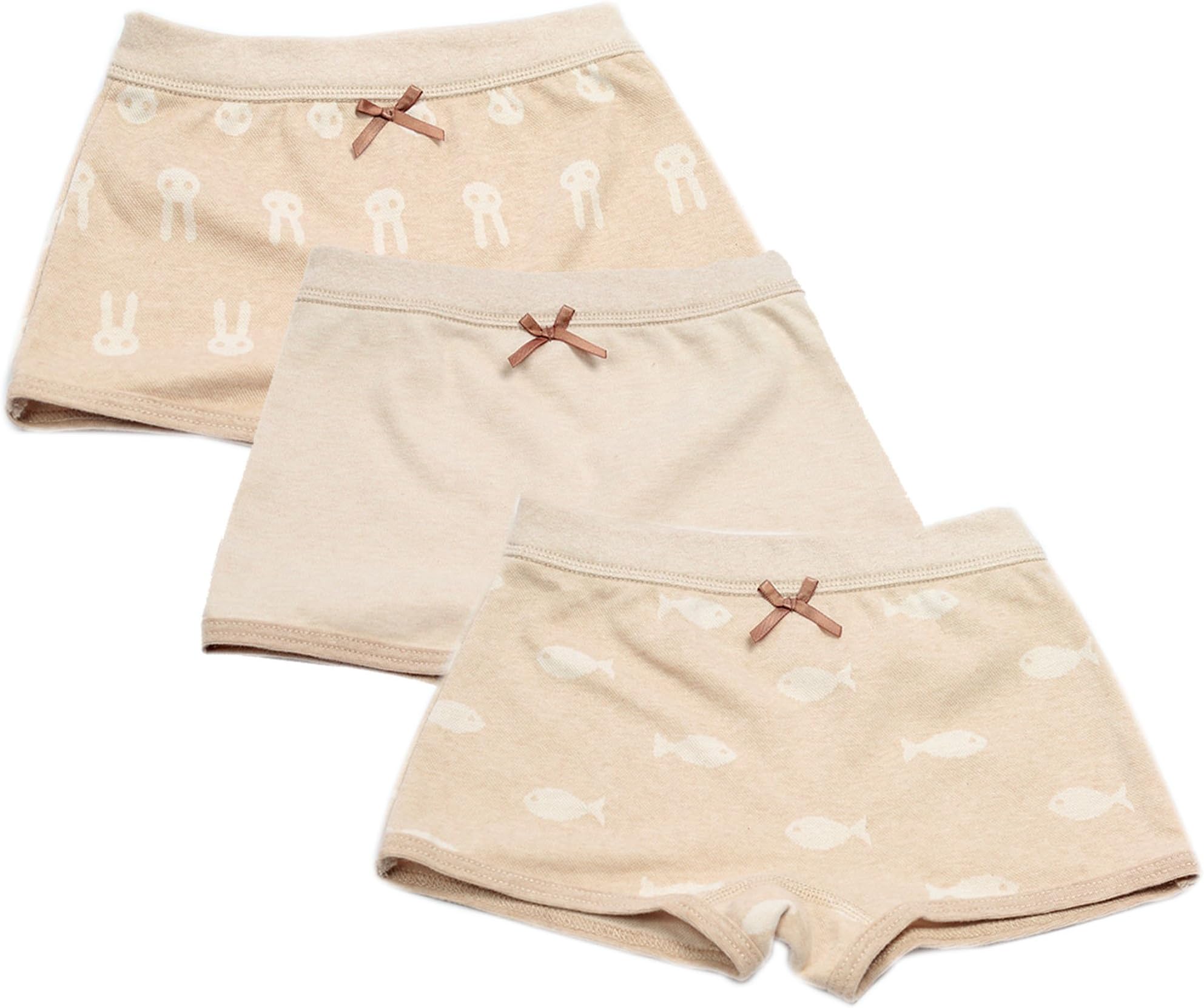 GZMM Toddler kids girls Boxer Briefs Underwear Organic Cotton 3 Pack