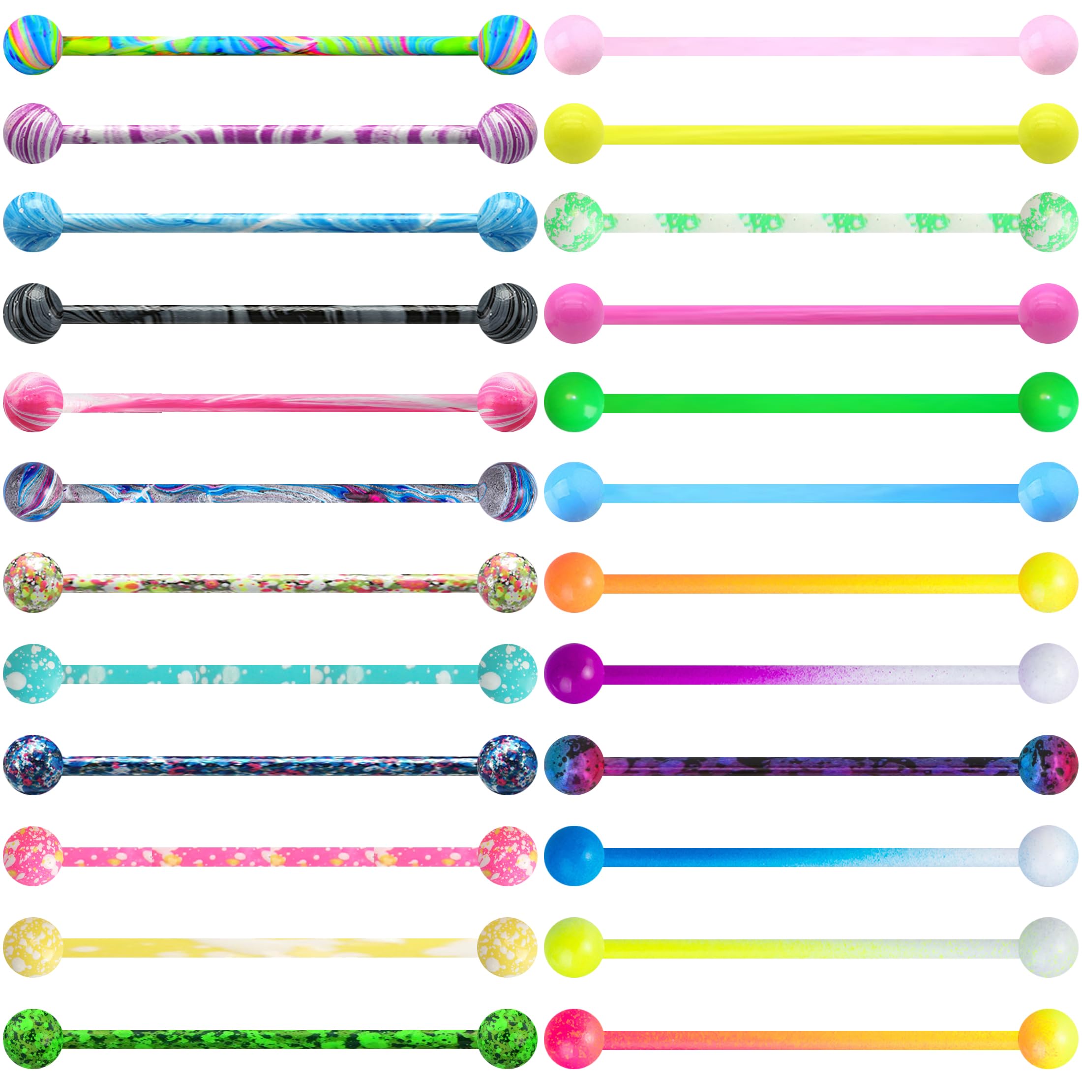 EVELICAL24Pcs 14G Industrial Piercing Jewelry Surgical Steel Colorful Industrial Barbell Earrings for Women Helix Cartilage Piercing Earrings