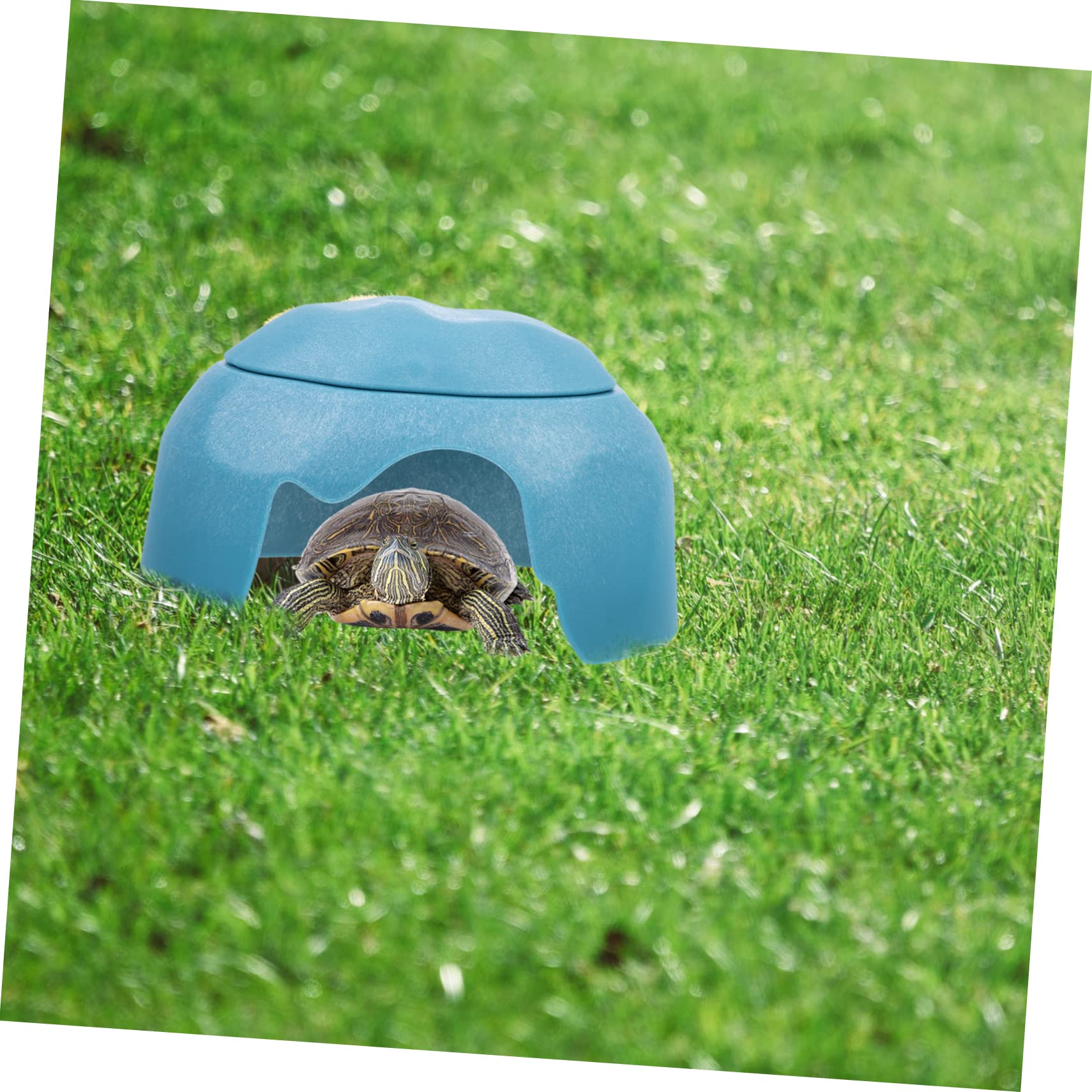 Toyvian Rifugio per Tartarughe di Terra con Ciotole per Cibo, Geco Leopardino, Lucertola, Scatola Decorativa per Rettili, Nascondiglio in Plastica e Ceramica
