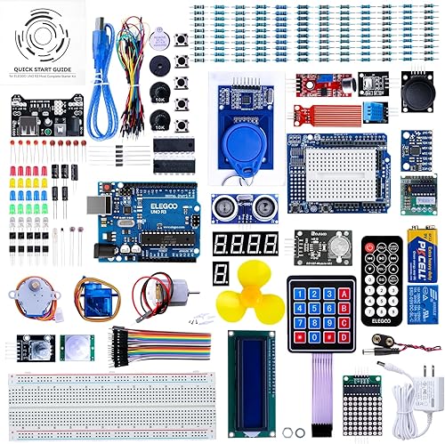 Kit inicial completo para Arduino Uno R3 con tutorial (63 artículos) de Elegoo