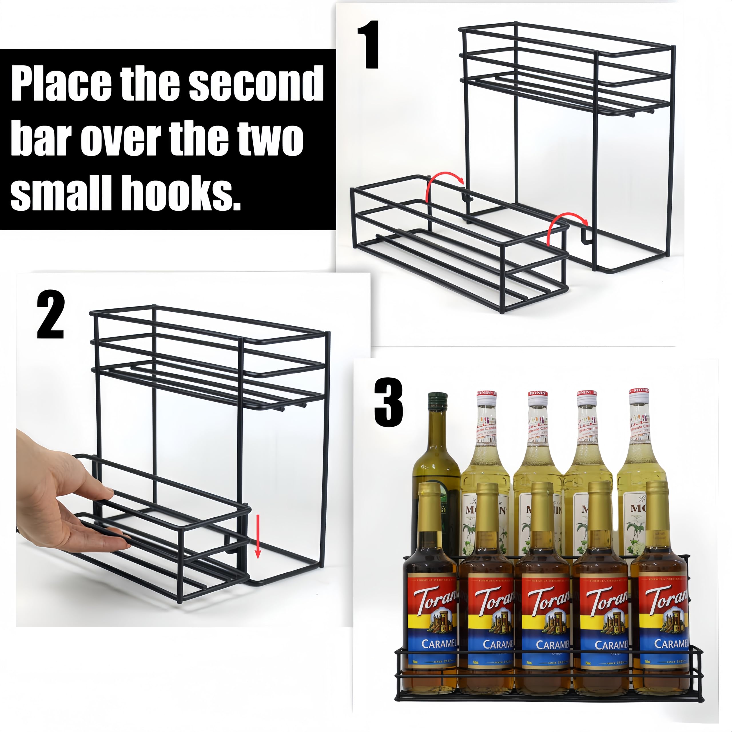 American Metalcraft RBNB17 Large Birdnest Condiment Rack, Round, Black