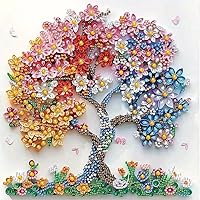 SHICERNHJ 5D Diamond Painting Kits for Adults Beginners - Colorful Flower Tree Full Drill Special Shape 12x12 Inch DIY Gem Art Home Decor