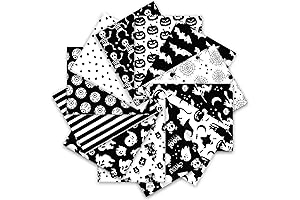 12-Piece Black Spooky Halloween Fabric Bonanza