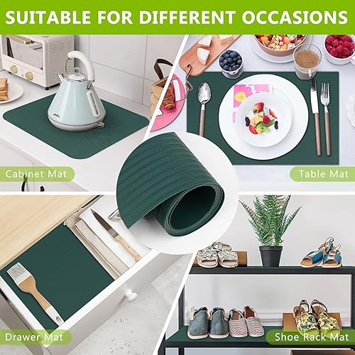 Miniatura 5 de Revestimientos para estantes no adhesivos para cajones de cocina, revestimientos impermeables y duraderos para estantes, refrigerador, despensa,