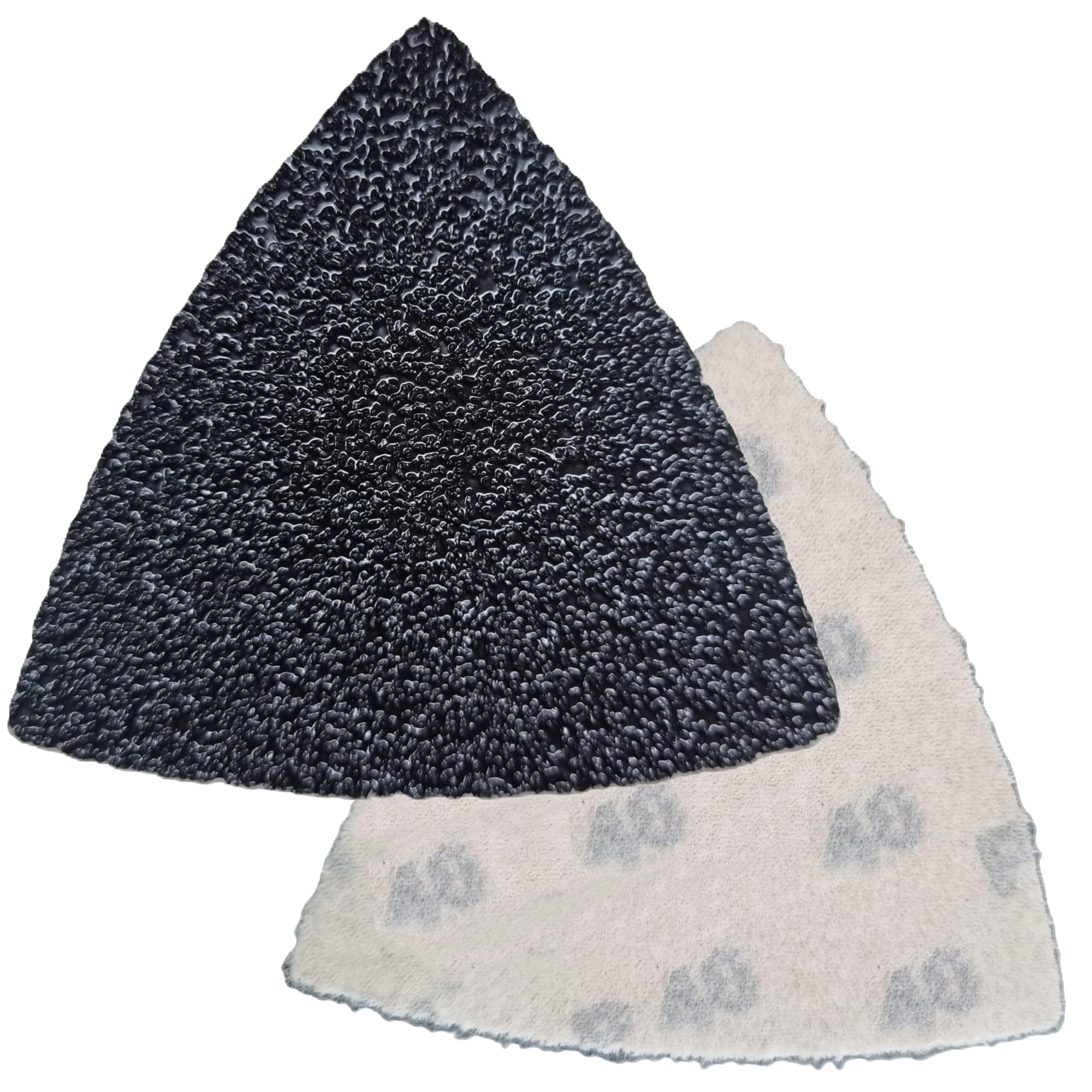 Fogli abrasivi triangolari 80 mm lunghezza bordo carburo di silicio, per oscillatore multiuso, fissaggio rapido Delta carta vetrata non forata autoadesiva, grana 60 – 50 pezzi