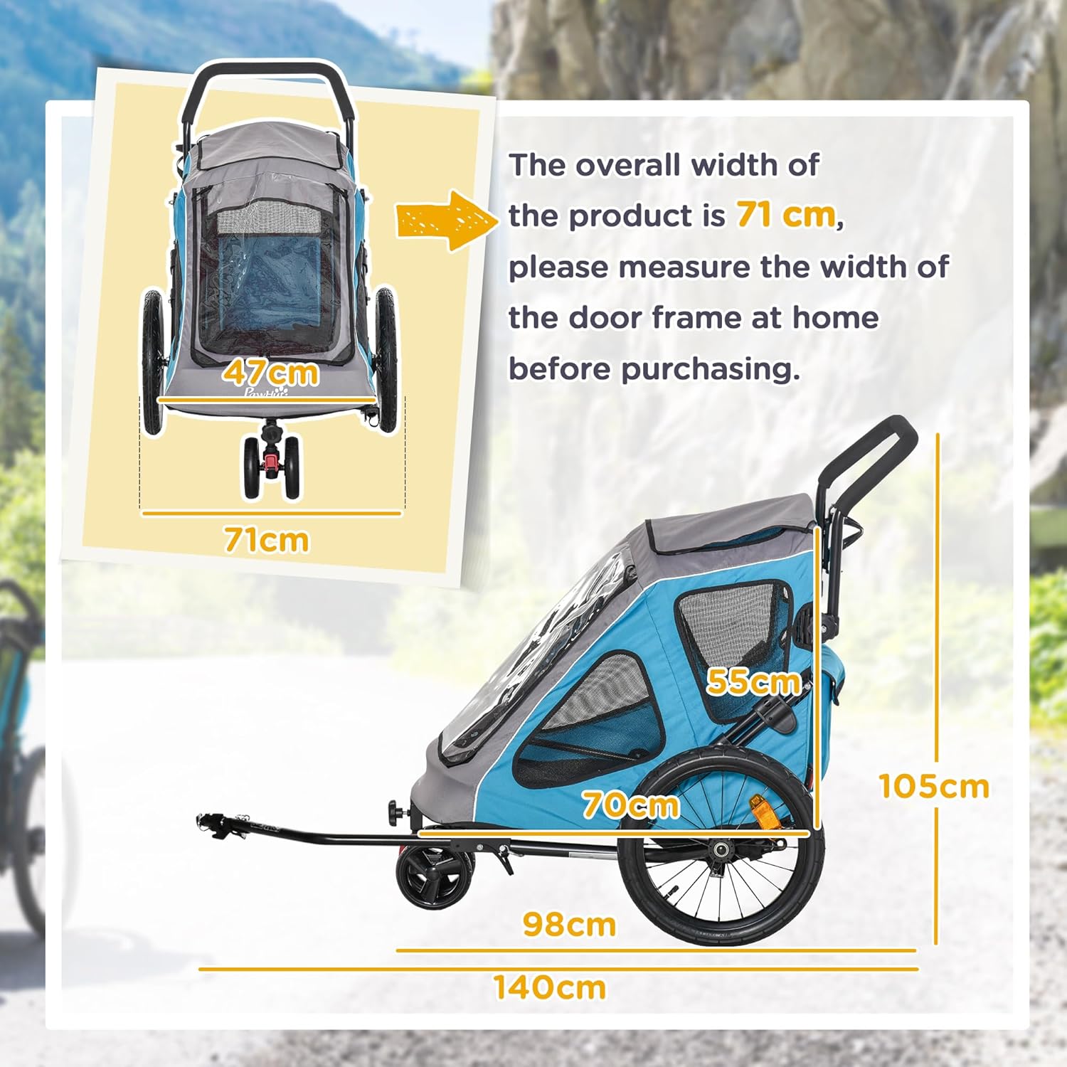 Close-up image of the hitch coupler connection point on a bicycle for the PawHut trailer.