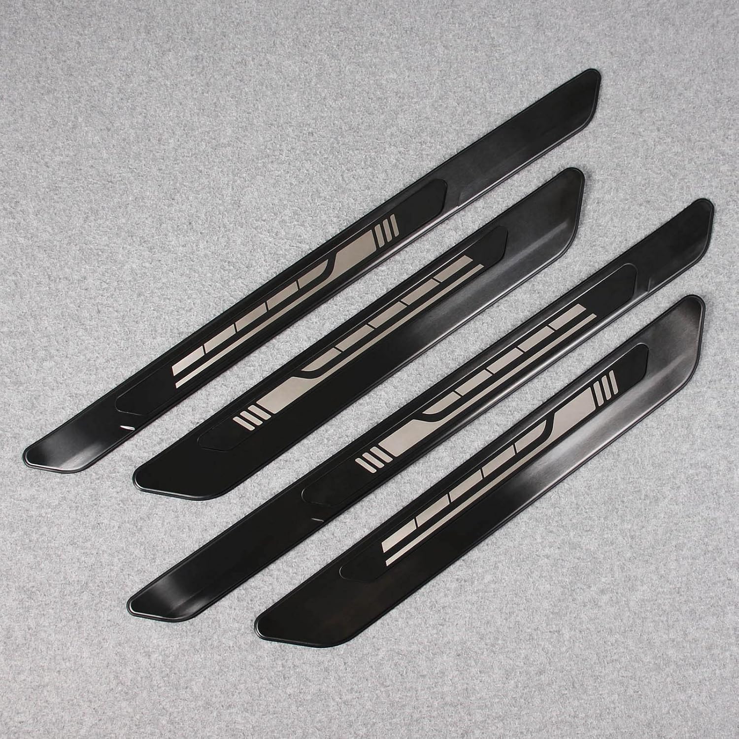 Beautost Fit for Toyota 2021 2022 2023 2024 2025 2026 Sienna Outside Door Sill Scuff Plate Guard Cover Trim Stainless Steel (Black)