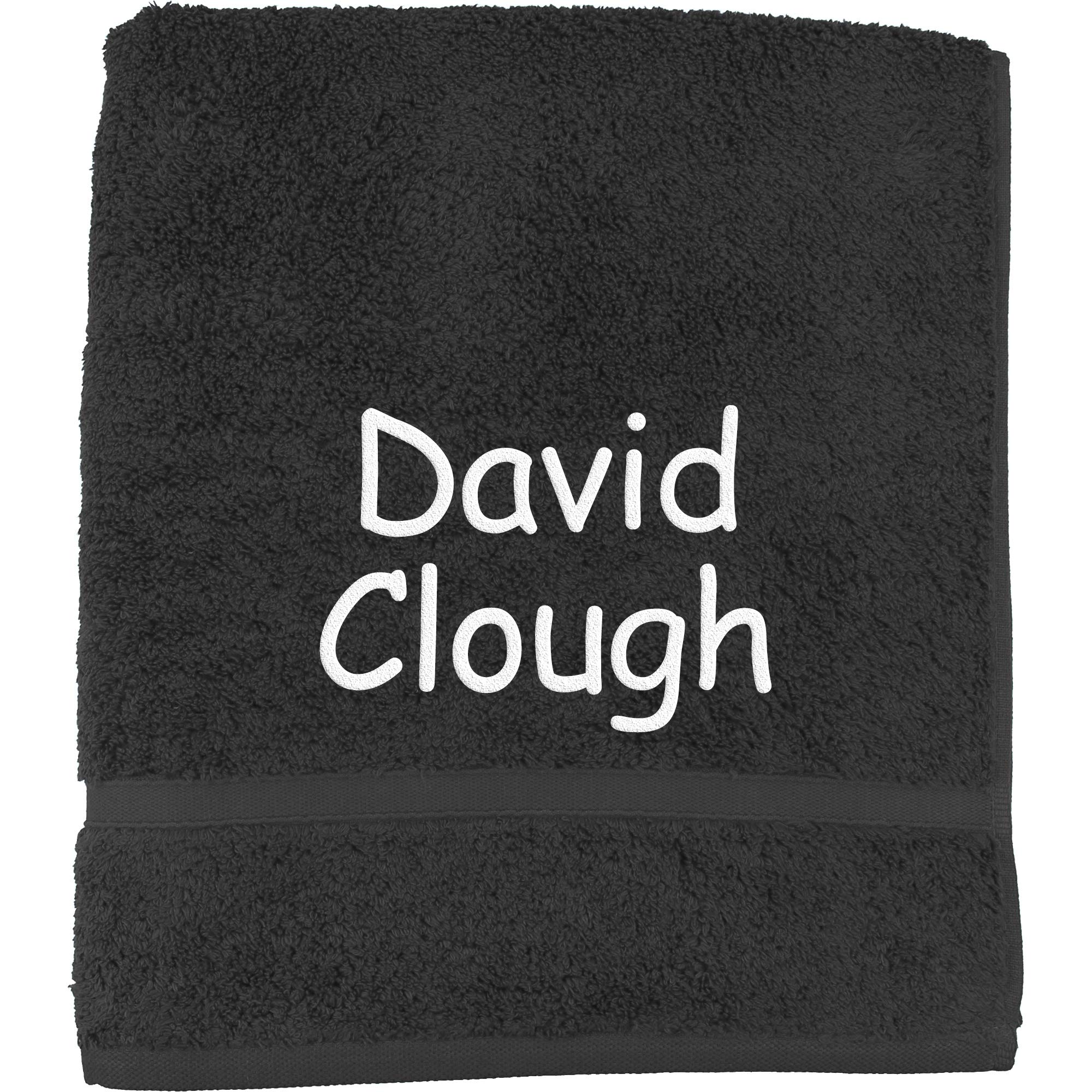 Teddyts Slate Grey Personalised Embroidered Name School Pe Swim Towel (Slate Grey)