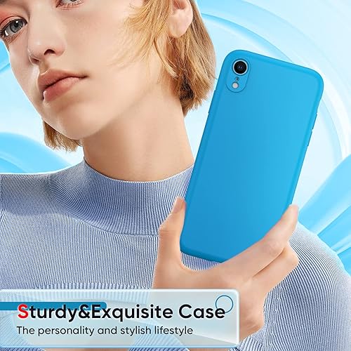 Miniatura 6 de LeYi Funda para iPhone-XR con 2 protectores de pantalla de vidrio templado, silicona líquida de cuerpo completo a prueba de golpes con forro de