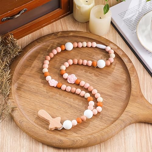 Miniatura 2 de Misdary Rosario para Bebé Bautizo Regalo Silicona Dios Bendiga Niños Primer Rosario con Cruz Suministro de Fiesta de Bautizo de 1er Año para Baby