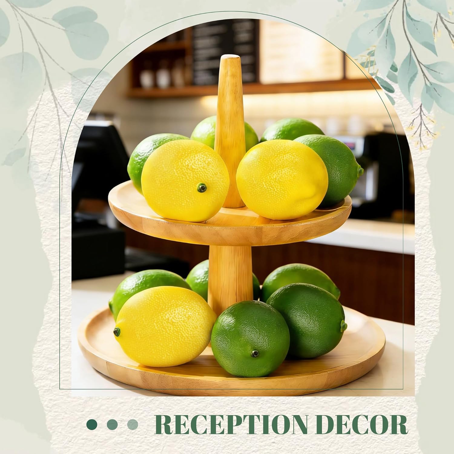 Toopify 30PCS Fake Lemons, Yellow Green Artificial Lemons, Matte Fruit Decor for Kitchen Fruit Bowl Large Table Centerpiece & Photography