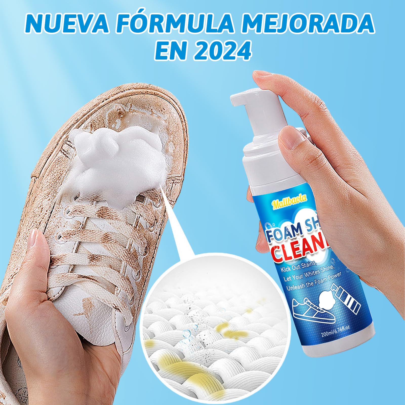 Limpiador Zapatillas, limpiador zapatillas blancas, Kit Limpieza Zapatillas de Zapatos para Eliminar Manchas, Kit de limpieza de zapatos Para limpiador de cuero, tejido, botas, lona y gamuza