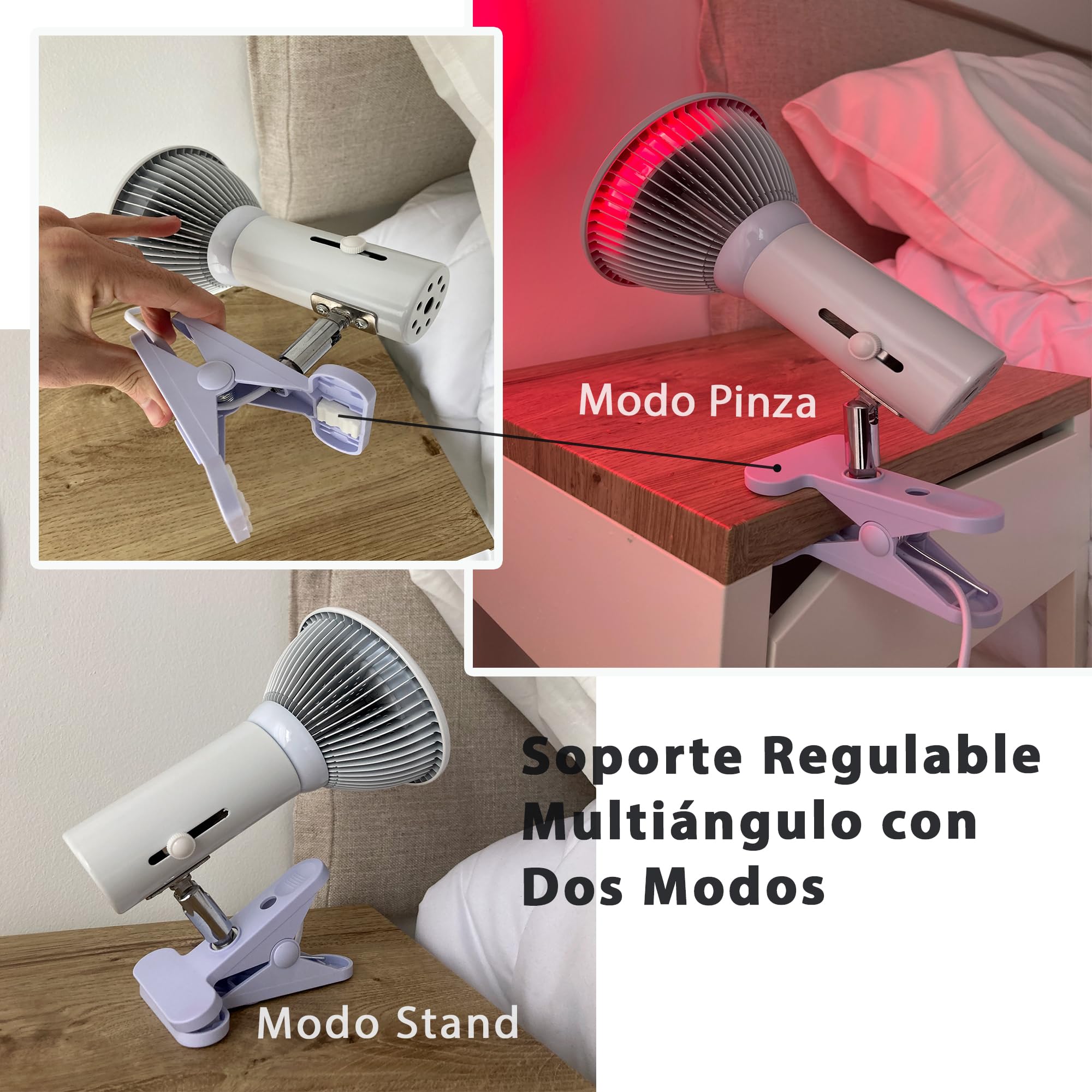 Lámpara luz roja nocturna melatonina para terapia e iluminación (NIR 660-850nm), sincroniza tus ritmos circadianos - Bombilla luz roja para dormir - Red Light Therapy Panel