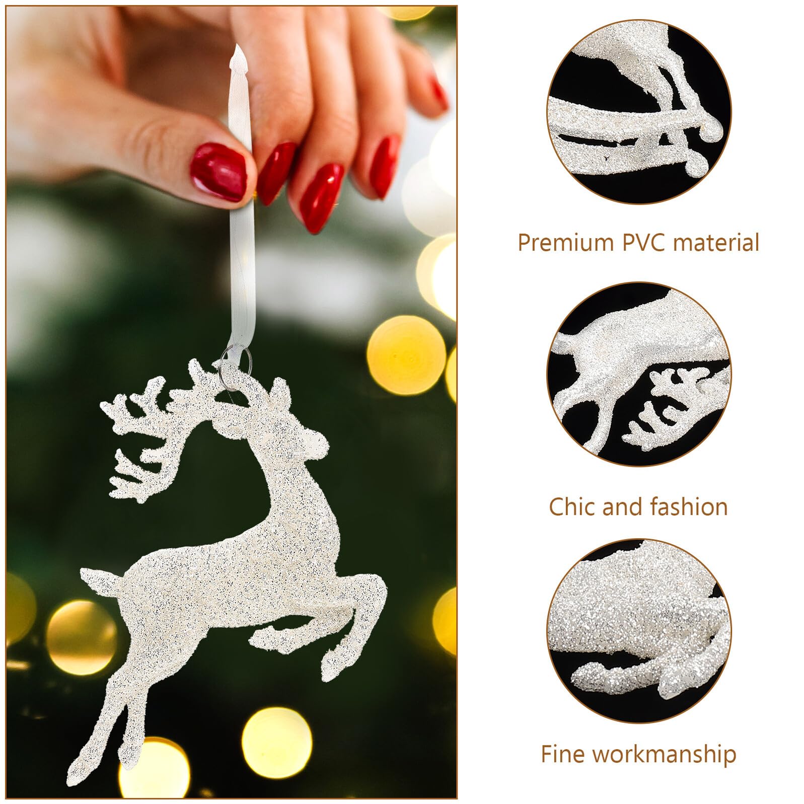 Toyvian 4pezzi Pendenti Alce Natale Ciondoli Albero Decorazione Natalizia Artigianale Realizzati in Regali Scena Fotoritratrice Compatto Leggero