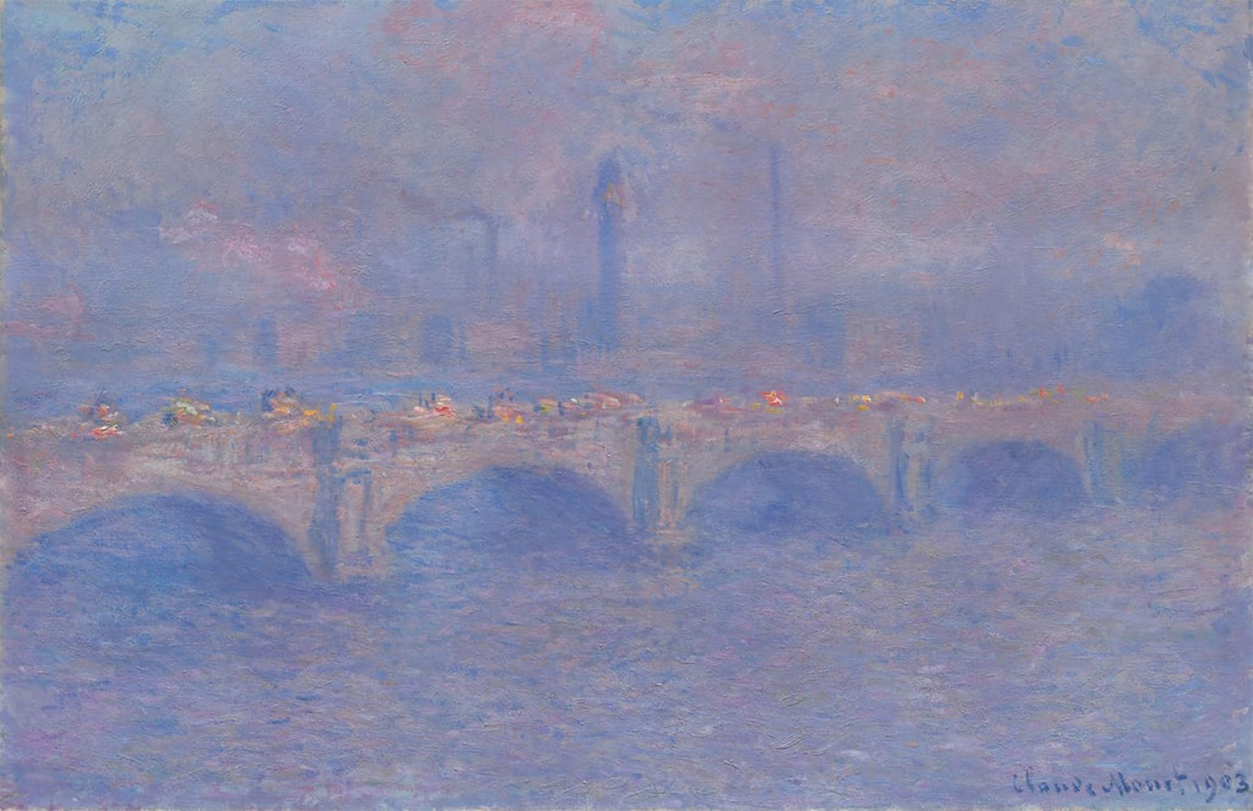 POSTERIIk Famous Animal Posters Vintage Picture Waterloo Bridge Sunlight Effect by Claude Monet Modern Wall Decor for Home Decor 60x90cm