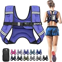 Vista 14 de BAGAIL Chaleco con peso de 5, 8, 10, 12, 15, 20, 25, 30 lbs, para caminar y perder peso, reflectante, con bolsa para teléfono, para mujeres