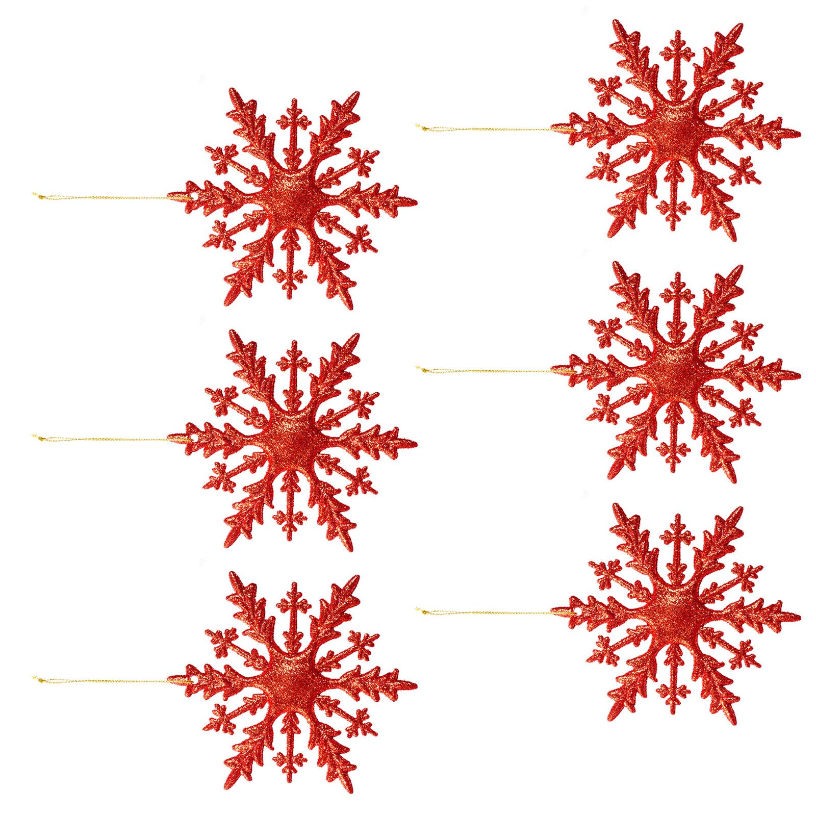 carotoe 6PCS Celebratory Suspended Deck Additional PVC Substance Fade Immune Christmas Tree Window Garnishes Thin Snowflake Ornamentation