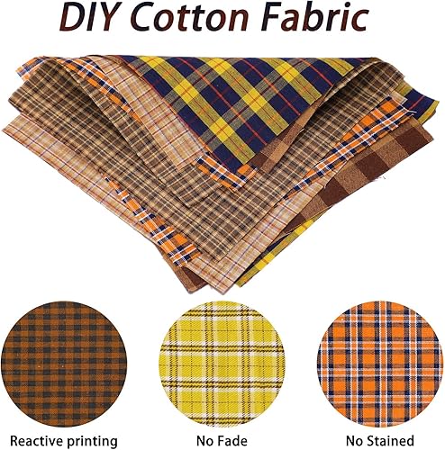 Miniatura 2 de 80 piezas de tela de algodón precortada para manualidades, retazos de tela de 5.9 in, tela de otoño, paquete cuadrado para regalo de Acción de