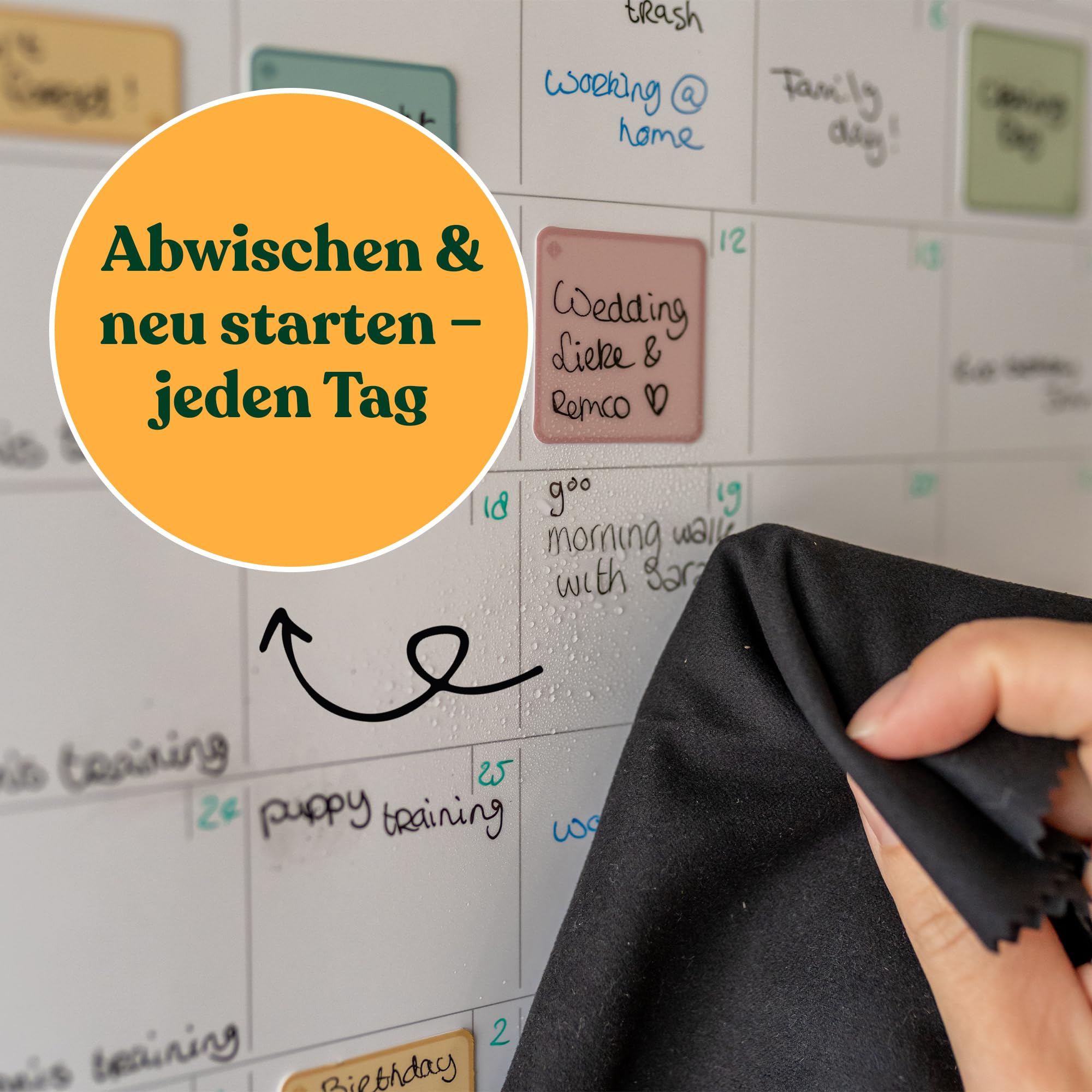 Bambook Sticky Whiteboard – Wiederverwendbare & Selbstklebende Whiteboard-Folie, Abwischbar und Umweltfreundlich, 35,4x24,4 cm – Flexibles Magnetboard für Büro, Zuhause, Planung & Kreative Notizen