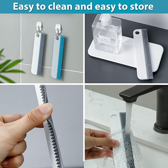 2x Window Squeegees, Shower Squeegee, Silicone Squeegee for Mirrors, Windows, Glass, and Surfaces in the Kitchen, Bathroom, Car | Handy Scraper for Films, No Scratches | Silicone Wiper Set