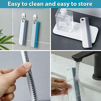 2x Window Squeegees, Shower Squeegee, Silicone Squeegee for Mirrors, Windows, Glass, and Surfaces in the Kitchen, Bathroom, Car | Handy Scraper for Films, No Scratches | Silicone Wiper Set