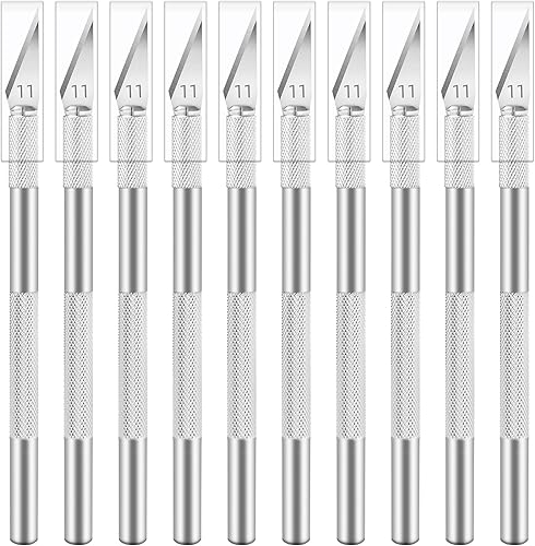 Miniatura 1 de Jetmore Paquete de 10 cuchillos Exacto juego de cuchillos de acero inoxidable kit de cuchillos de precisión afilados para tallado de calabaza