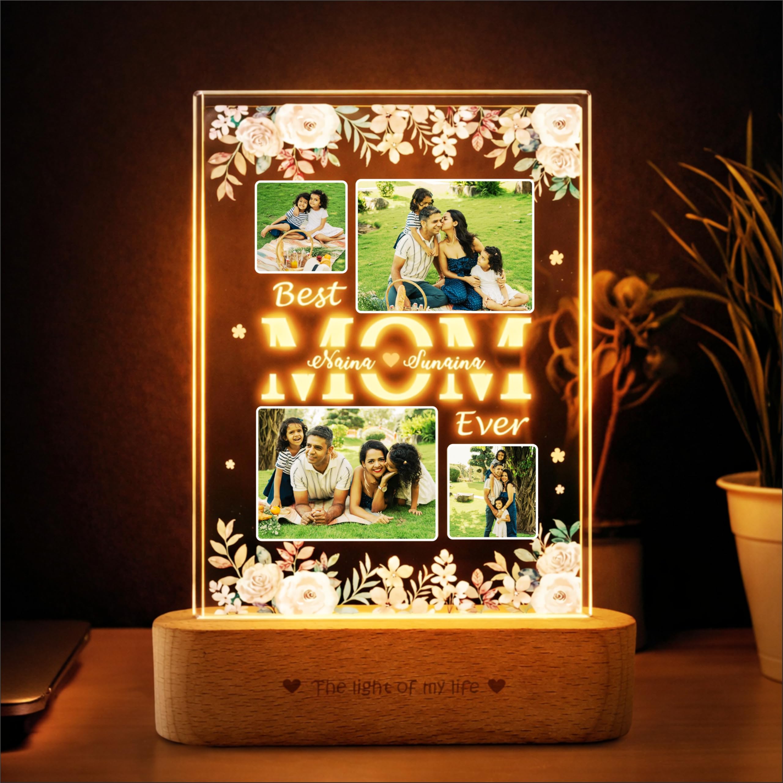 ZOCI VOCI Personalized Photo Lamp for Mom, Custom Picture LED Night Lamp, Mother’s Day Gift, Birthday Gift for Mom from Daughter Son, Family Photo Light with Name (Warm Light)-image-47